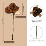 Personalized Genuine Leather Rose with Date or Initial, Leather Rose Gift for her