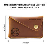 Personalised Leather Card Holder, Custom Credit Card Wallet, Leather Front Pocket Minimalist Card Case