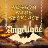 Personalized Old English Bat Name Necklace