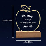 Personalized Acrylic Night Lamp, Apple Shape Teacher Gifts