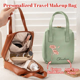 Personalized Birth Flower Makeup Bag with Name