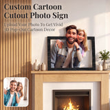 Personalized Cartoon Style Photo Sign Custom Portrait Gifts for Family & Friends Photo Framed Wall Art Family Artwork Decor Gift for Couples Newlyweds Wedding Anniversary Xmas
