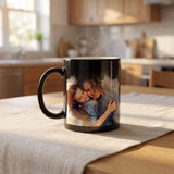 Personalized Magic Coffee Mug - Heat Sensitive Color Changing Custom Photo Mug | Customizable Ceramic Cup Christmas Birthday Gift | Taza Magica Personalizada - Black
