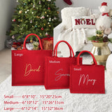 Personalized Red Jute Tote Bag