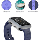 Personalized Cat Breed Pet Apple Watch Band Laser Engraved Custom Soft Silicone Sport Band/Strap iWatch Series Gift for Mom Dad Friend Compatible with Apple Watch 38mm 40mm 41mm 42mm 44mm 45mm