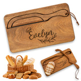 Personalized Bread Knife and Board Set Custom Name Wooden Bread Slicer with Magnetic Storage Rustic Farmhouse Kitchen Decor Sourdough Baking Essential Gifts Mom Wife Family Baking Lovers