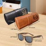 Personalized Wood Grain Sunglasses with Leather Box