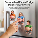 Personalized Face Squishy Belly Fridge Magnet Custom Photo Fridge Magnet with 3D Soft Squeeze Belly Cute Funny Gifts for Family Friends Couple Birthday Father's Day Anniversary Xmas Gifts