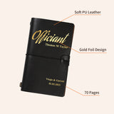 Personalized Wedding Officiant Notebook, Gold Embossed Name