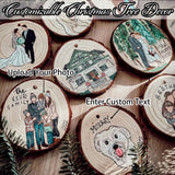 Personalized Family Portrait Xmas Ornament Gift