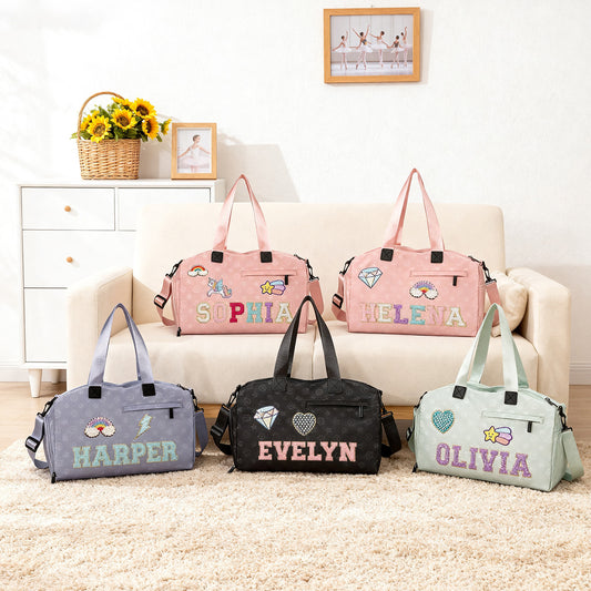 Large Capacity Dance Bag with Chenille Letter