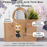 The Signature Character Jute Tote | Custom Name & Cartoon Portrait