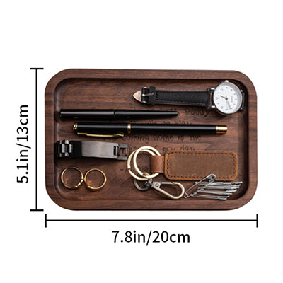 Custom Engraved Wooden Jewelry Tray, Personalized Father's Day Gift for Dad