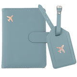 Personalised Durable Leather Passport Cover, Custom Luggage Tag Set with Name