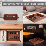 Personalized Leather Storage Tray for Dad New Dad Gift PU Leather Valet Tray Unique Dad Birthday Gifts from Daughter Son Men Gifts for Father