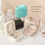 Personalized Portable Jewelry Box With Mirror,Suitable Gifts for Travelers And Colleagues.Birthday Gift