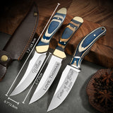 Personalized Straight Knife with PU Leather Sheath