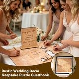 Personalized Wedding Puzzle Guest Book Alternative Custom Couple's Names & Date Wooden Puzzle Guestbook Ideas Guest Book Wedding Reception Sign in Book for Wedding Birthday Anniversary