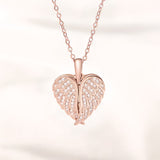My Guardian Angel Always Close to My Heart - Personalized Sterling Silver Angel Wing Photo Locket Necklace