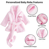 Personalized Baby Robe with Embroidery Name Custom Baby Bath Robe for Girls and Boys with Washcloth or Slippers Gift for Baby Showers Newborn Baby Gifts Birthday Gifts Baby Essentials(0-12 M)