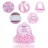 Personalized Kids Dance Ballet Bag Large Capacity Fashion Tote with Keychain Bag