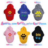 Personalized Pet Hoodies, Custom Paw Print Glitter Dog Sweater, Christmas Gifts,