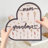 Personalized Birthday Flower Ornaments, Customized Name Heart-Shaped Decoration