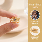 Custom Photo Projection Ring Personalised Ring Picture Inside Heart Shape Men's and Women's Rings