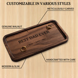 Custom Engraved Wooden Jewelry Tray, Personalized Father's Day Gift for Dad