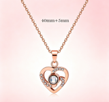 Personalized Picture Projection Necklace for Women - Custom Photo Love Heart Pendant - Customized Portrait Jewelry - Birthday Anniversary Memorial Gifts for Her
