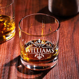 Personalized Whiskey Glass for Men, Bourbon Glass with Stainless Steel Ice Cubes