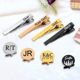 Personalised Tie Clip and Cufflinks Set with Wooden Box
