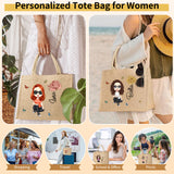 The Signature Character Jute Tote | Custom Name & Cartoon Portrait