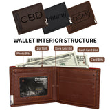 Personalized Mens Wallet, Customized Monogram Wallet for Men, Custom PU Leather Wallet