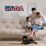 MAGA Design, Trump Signs for Yard, Metal Sign with USA Flag and Stars