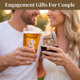 Personalized Pet Engagement Mug My Humans Are Getting Married Glass Engagement Gifts For Couple Proposal Decorations Whiskey Wine Glasses Gifts for Newly Engaged Couple Family Friends