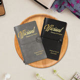 Personalized Wedding Officiant Notebook, Gold Embossed Name