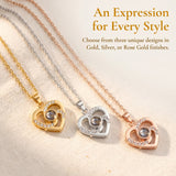 Personalized Picture Projection Necklace for Women Sterling Silver Portrait Jewelry Custom Photo Inside with Heart Charm Gifts for Mom Grandma Wife Bride Birthday Anniversary Xmas Gifts