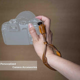 Personalized Leather Camera Wrist Strap Engraved Name/initial Custom Camera Cuff Wrist Strap for Mirrorless Point & Shoot and DSLR Cameras Handmade Camera Accessories Gift for Christmas Birthday