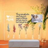 Personalized Photo Night Lights With Birth Flower Images