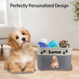 Personalized Dog Toy Basket, Custom Dog Toy Box with Pet's Name & Photo