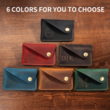 Personalised Leather Card Holder, Custom Slim Compact Wallet