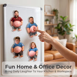 Personalized Face Squishy Belly Fridge Magnet Custom Photo Fridge Magnet with 3D Soft Squeeze Belly Cute Funny Gifts for Family Friends Couple Birthday Father's Day Anniversary Xmas Gifts