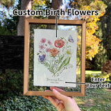 Personalized Birth Flower Family Sign