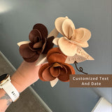 Personalized Genuine Leather Rose with Date or Initial, Leather Rose Gift for her
