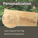 Personalized Dog Crate Sign, Custom Engraved Hanging Dog Kennel Name Tag