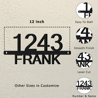 Personalized Metal House Numbers, Custom Address Sign for Outside
