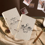 Personalised Linen Wedding Guest Book