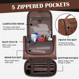 Personalized Hanging Travel Toiletry Bag PU Leather Waterproof Shaving Bag for Men and Women for Accessories Shampoo Full-size Container Toiletries for Groomsmen Husband