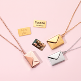 Custom Envelope Necklace With Secret Message Letter Necklace Envelope Name Locket Couple Jewelry Best Friend Gift